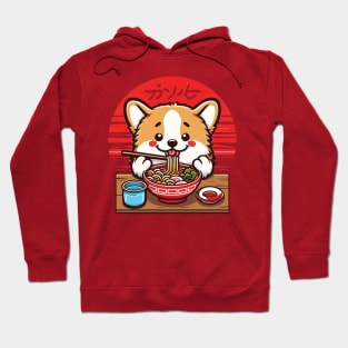 Corgi Eating Ramen Cute Kawaii Hoodie